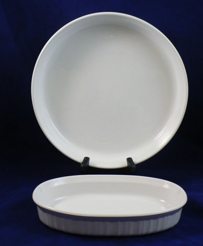   Corning Ware French White Pie Quiche Plate & Casserole Dish set  