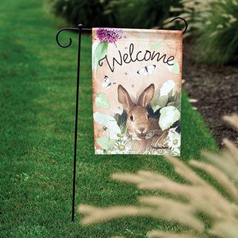 Natures Journey Rabbit Garden Banner Marjolein Bastin  