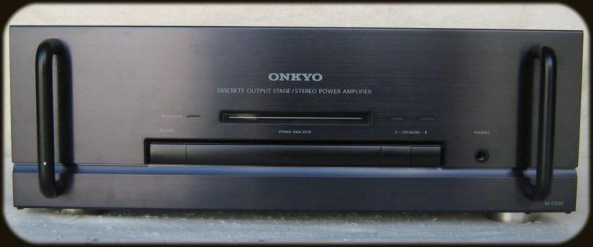 This is an ONKYO M 5300 STEREO POWER AMPLIFIER W/ MANUAL.