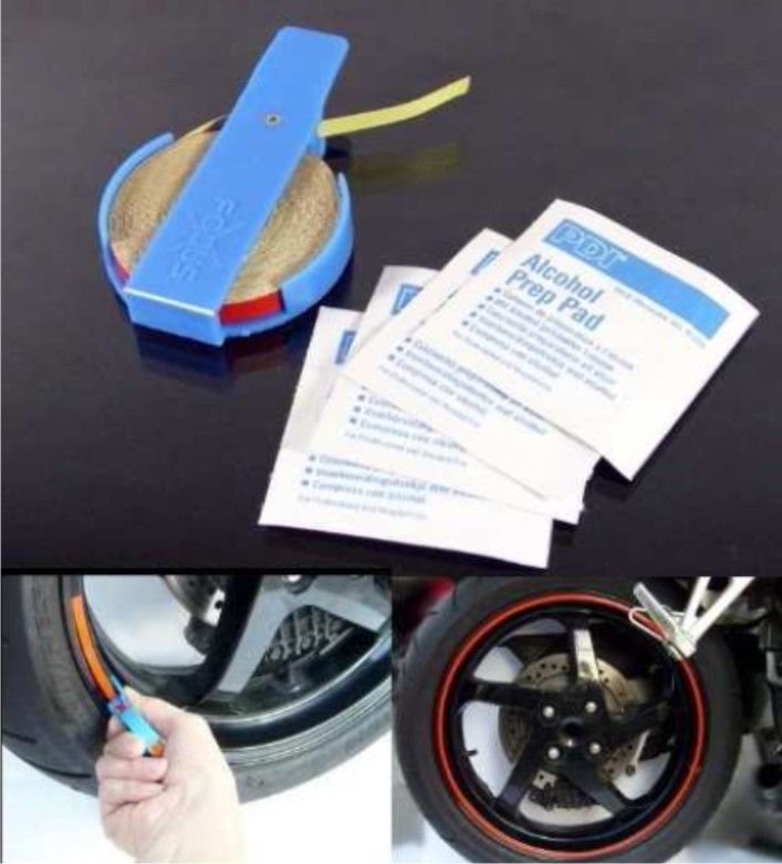  CAR/MOTORCYCLE Wheel Rim Pin Stripe PINSTRIPING TAPE Kit 6mm  