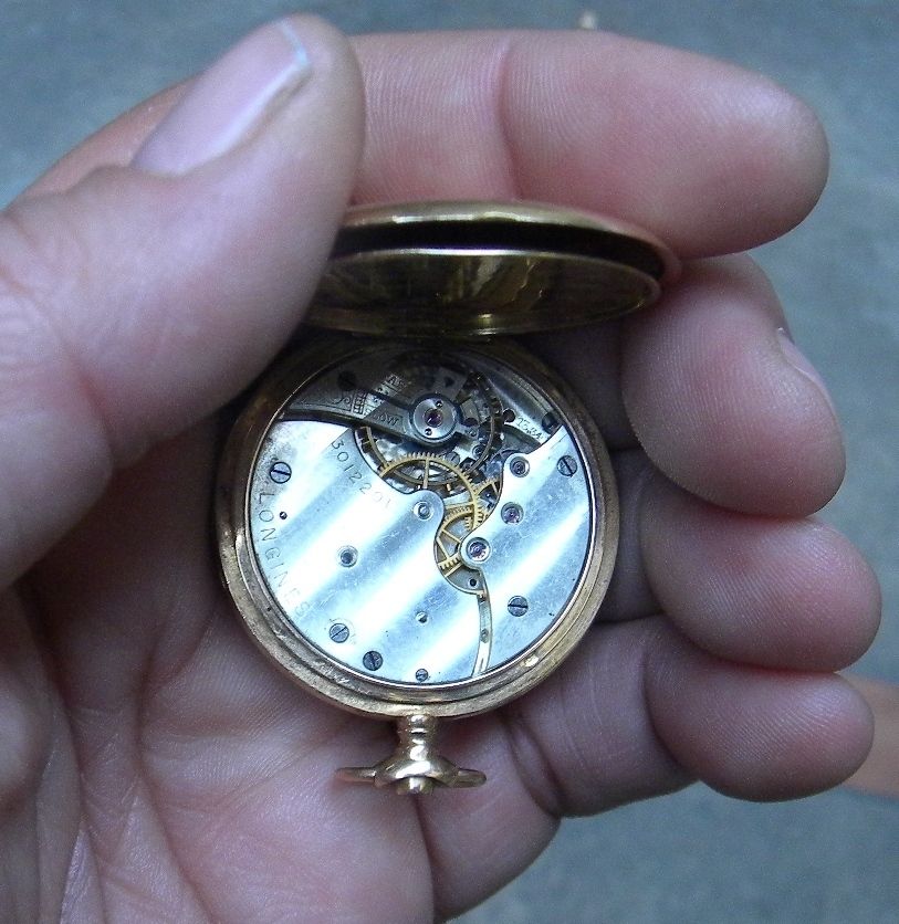 ANTIQUE LONGINES POCKET WATCH 18K GOLD SOLID FOR MEN 1900s  