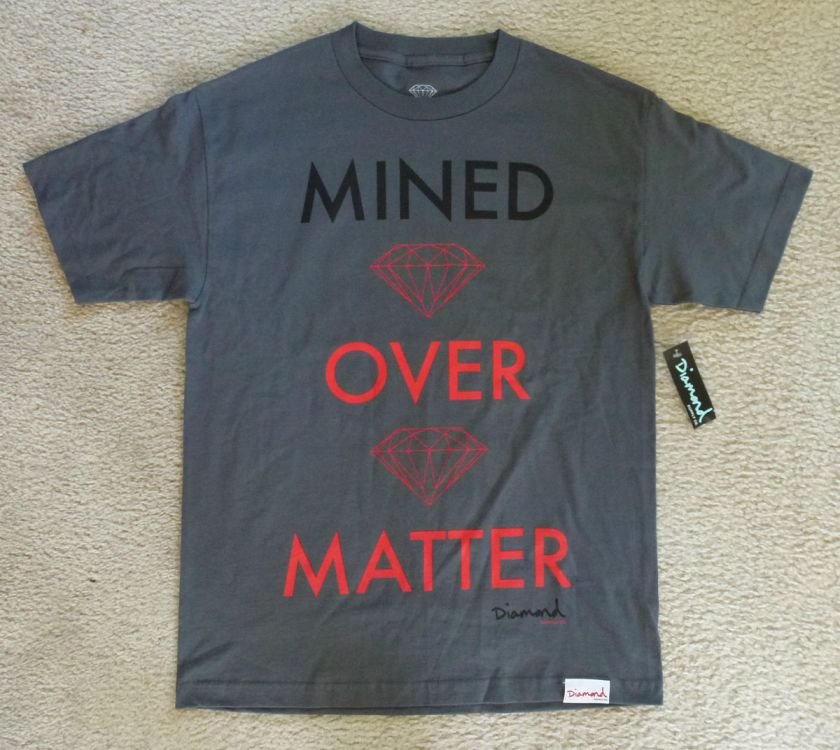 NWT Diamond Supply Co. Mined Over Matter Chargoal Gray T shirts for 