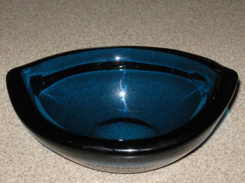 SVEN PALMQUIST ORREFORS SCANDINAVIAN BLUE SOMMERSO GLASS BOWL AQUA 