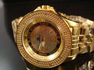 MEN NEW .12CT DIAMOND SUPER TECHNO REAL DIAMOND WATCH  