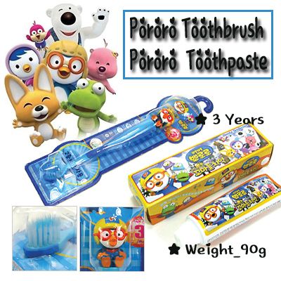 NEW KIDS PORORO Soft Toothbrush Toothpaste  