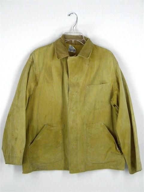 Vtg 40s HINSON Garments USA Tin Cloth Hunting Work Wear Canvas Jacket 