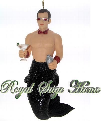 December Diamonds Mr Martini Bartender Merman Ornament  