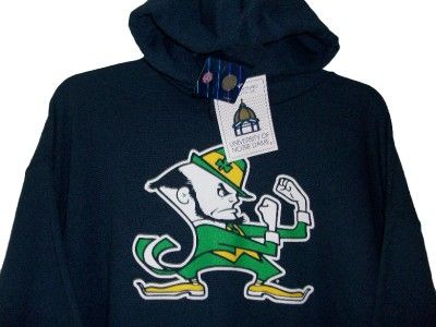 NOTRE DAME Fighting LEPRECHAUN HOODIE Size L NWT  