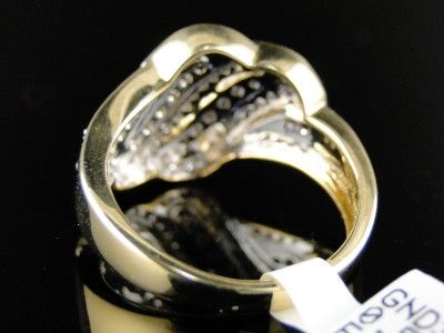 10K LADIES WOMENS YELLOW GOLD CHOCOLATE/WHITE DIAMOND ENGAGEMENT 