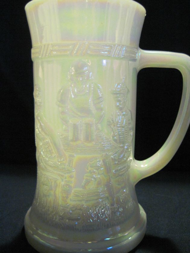 Federal Glass Iridescent Milk Glass Stein Tiara Mold  