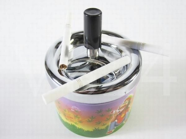 Designer Stainless 4 Bob Marley Spin Ashtray 10 155  