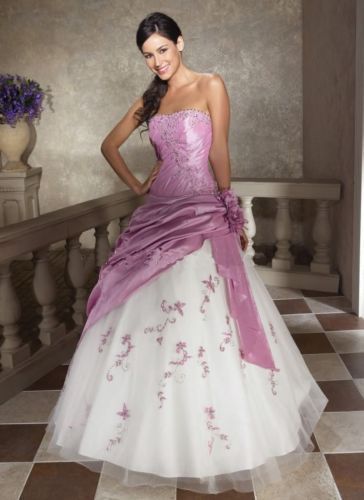 New Wedding Dress Evening Prom Ball Gown Bridesmaids Dresses Sz 6 8 10 