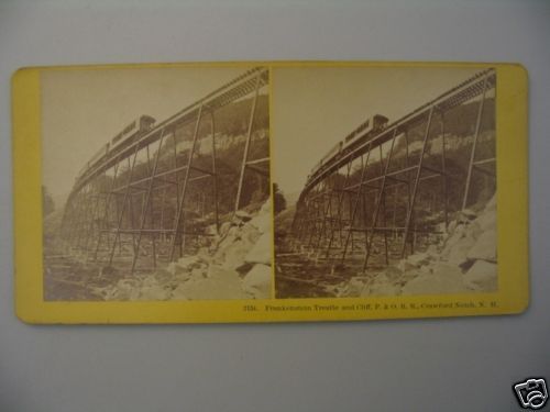 RR Trestle Train NH New Hampshire Stereoview Photo  