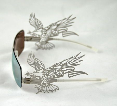 IC BERLIN PEACEEAGLE CHROME SUNGLASSES NEW GERMANY RARE  