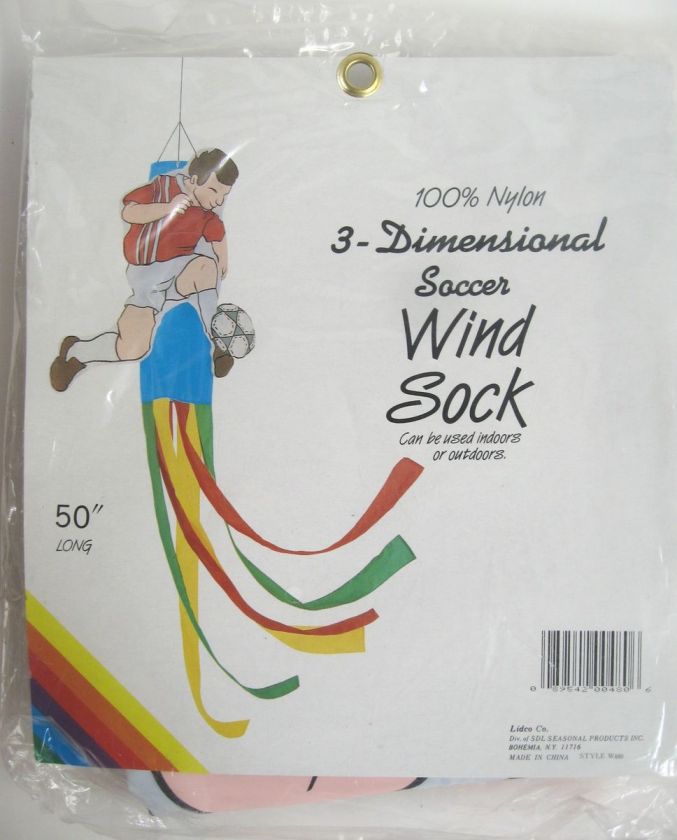 Dimensional SOCCER Ball Player Windsock Nylon 50 long NEW 