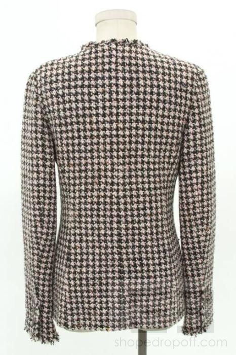 Chanel Pink & Brown Tweed Wool & Silk Jacket 08A, Size 38  