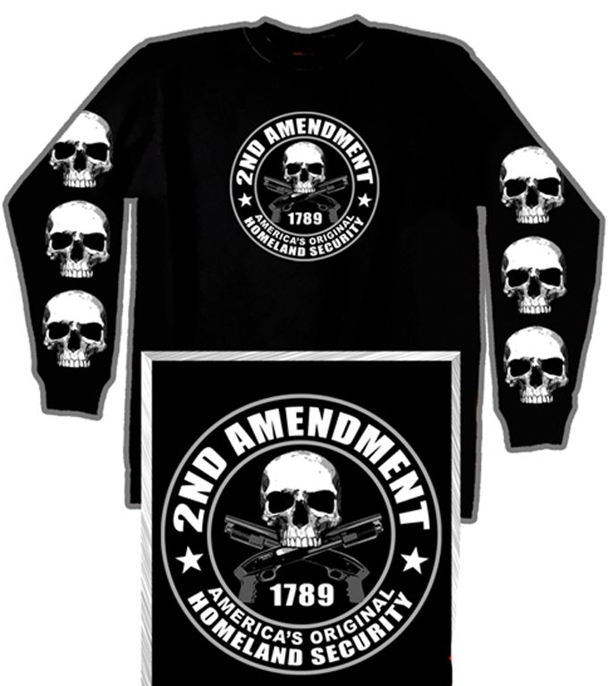 2nd Amendment Double Sided Long Sleeve BIKER SHIRT  