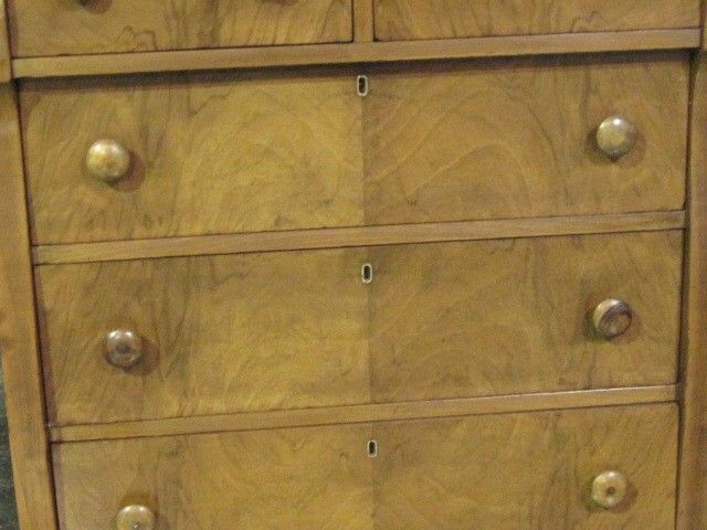 Antique Walnut Chiffonier Chest Of Drawers w Mirror  