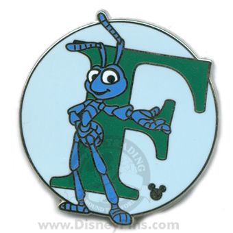 Disney Pin Flik Alphabet Letter F Hidden Mickey 3  