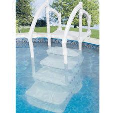 Above Ground Swimming Pool Stair Case Steps w/ Ladder  