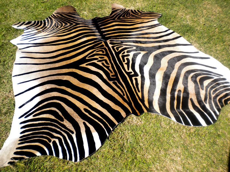 ZEBRA Print/Printed COWHIDE SKIN Rug steer COW HIDE  