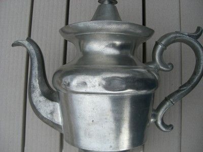 RARE ANTIQUE 1849 AMERICAN PEWTER TEAPOT J.B. GRAVES  