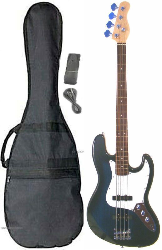 BLUEBURST ELECTRIC J BASS GUITAR+GIG BAG+STRAP+AMP CORD  