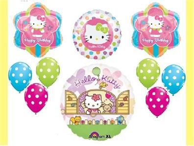 HELLO KITTY birthday POLKA DOTS STRIPES party balloons  