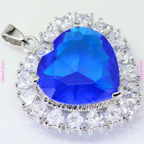 Titanic HEART of Ocean Blue Sapphire Crystal Necklace  