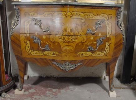 French Empire Bombe Chest Commode Drawers  