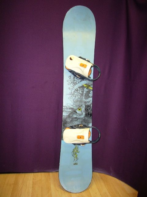 RARE VINTAGE BURTON A55 SNOWBOARD W 3D BINDINGS FISH W BEE