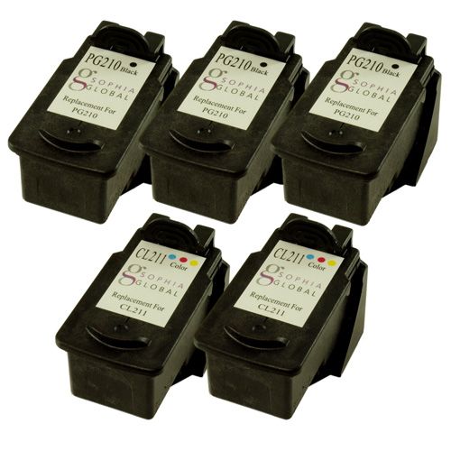 Multi Pk Ink Cartridge for Canon PG 210 CL 211 PIXMA MP495 MX320 