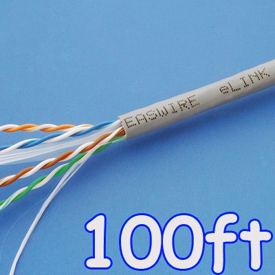 100ft eLINK Real Cat6 Cat.6 UTP LAN Cable Solid 23AWG  