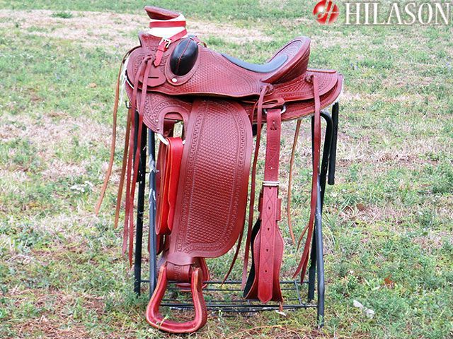 WD665 HILASON BIG KING WESTERN WADE RANCH ROPING SADDLE 16  