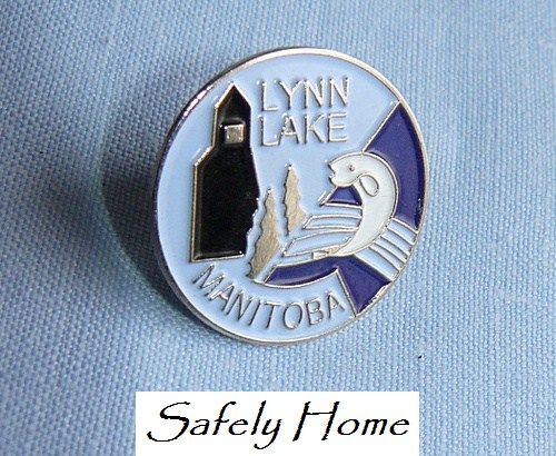 LYNN LAKE MANITOBA Mining Fishing Forests Lapel Hat Pin. Butterfly 