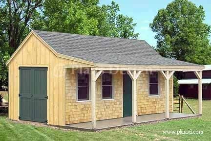 12 x 20 Building Cottage Shed With Porch Plans #81220  