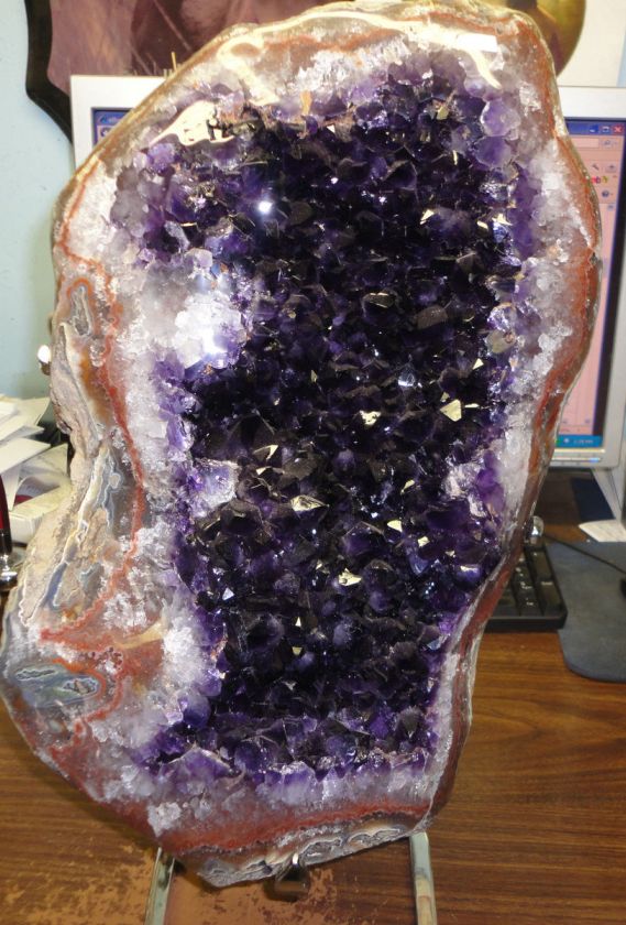 DARK AMETHYST CRYSTAL CLUSTER GEODE FROM URUGUAY  