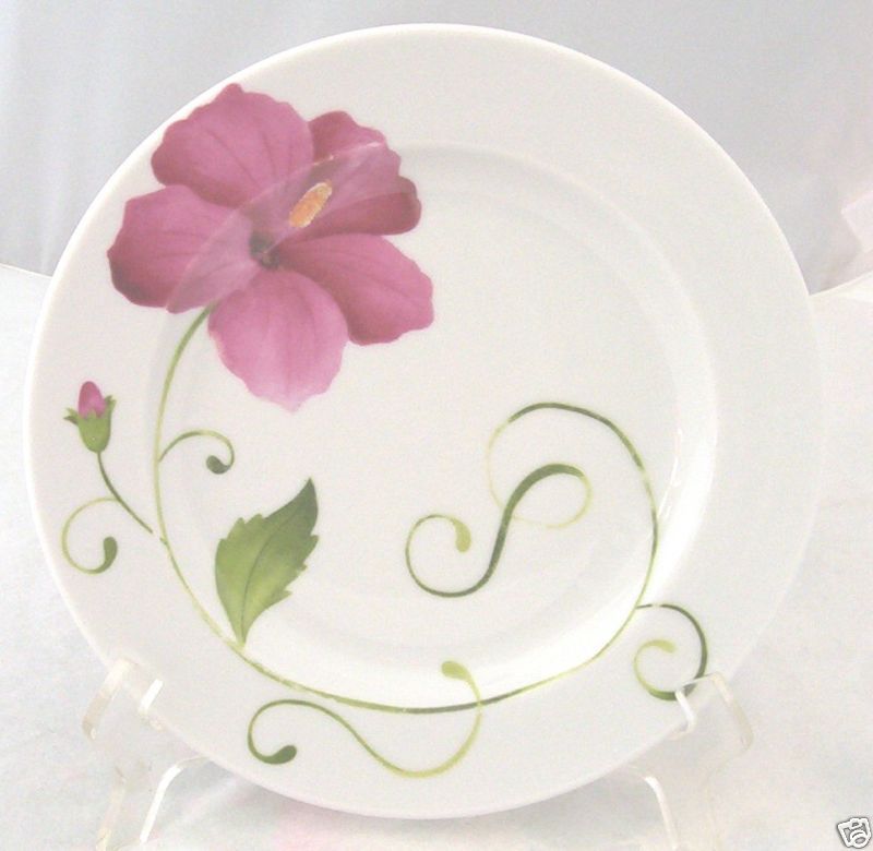 WESTBURY COURT LYRICAL BLOOMS HIBISCUS SALAD PLATE  