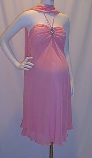 New Pink Strapless Maternity Dress MEDIUM Formal Cute  