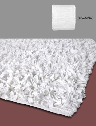 Premium Jersey Cotton Shag Rug 5 x 8 (WHITE)  