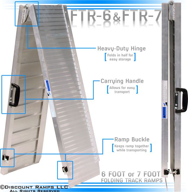 NEW 6 FOLDING DUAL ALUMINUM RAMPS WHEELCHAIR SCOOTER  