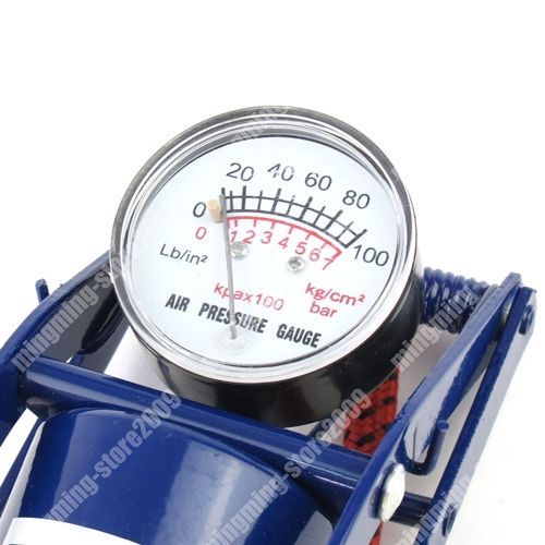 FOOT OPERATED AIR TIRE PUMP FOR BIKE BICYCLE W/ GAUGE  