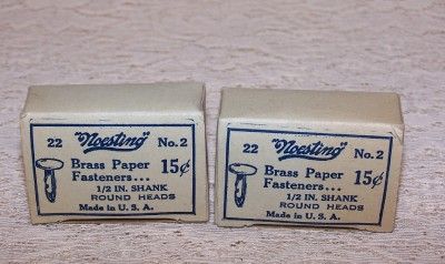 VINTAGE NOS High quality NOESTING BRASS PAPER FASTENER  