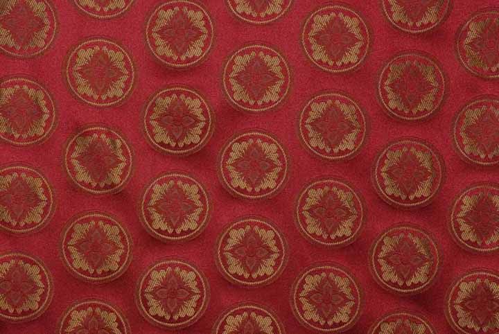 Robert Allen Burgundy Red Beige French Medallion Drapery Upholstery 