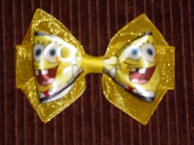 GIRLS SPONGEBOB BOW ~~ U PICK ~~ HAIR CLIP BARRETTES  