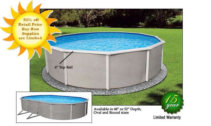 24 x 52 Belize Round Above Ground Swimming Pool Kit  