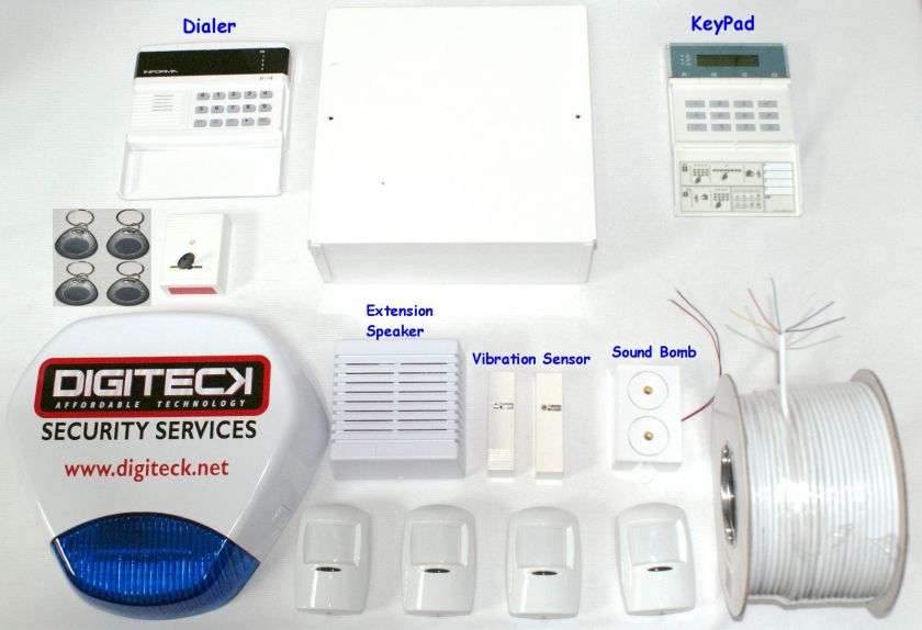 AC7 8 ZONE PANEL WITH PROXY KEYPAD WIRED BURGLAR ALARM SYSTEM