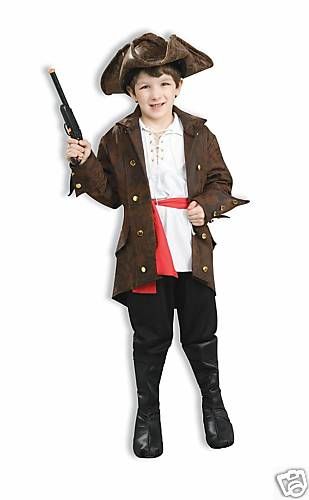 HIGH SEAS PIRATE boys kids halloween costume M 8 10  