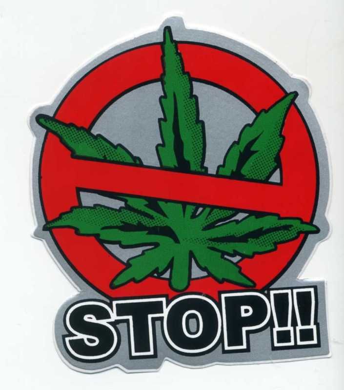 STOP Marijuana Cannabis Drugs Car Bikes ATV Sticker X5  