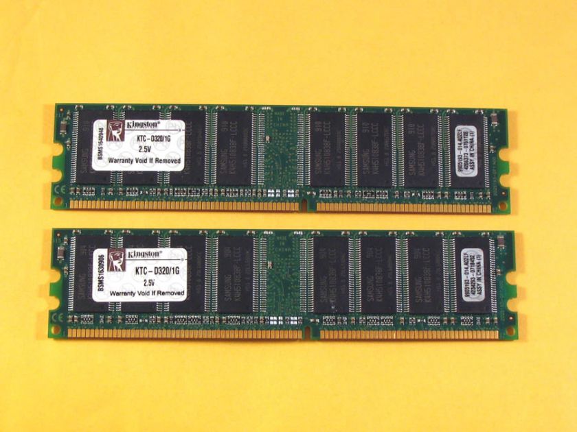 kingston 2gb 2x1gb pc2700 ddr333 184 pin ddr memory